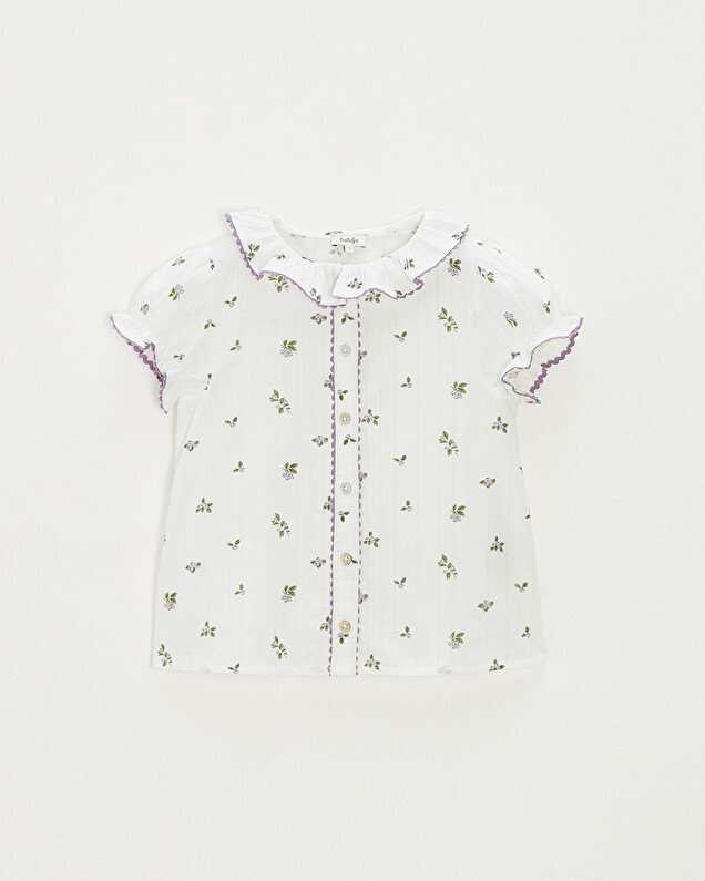 Blouse enfant manches courtes Imprimé myrtilles Natalys
