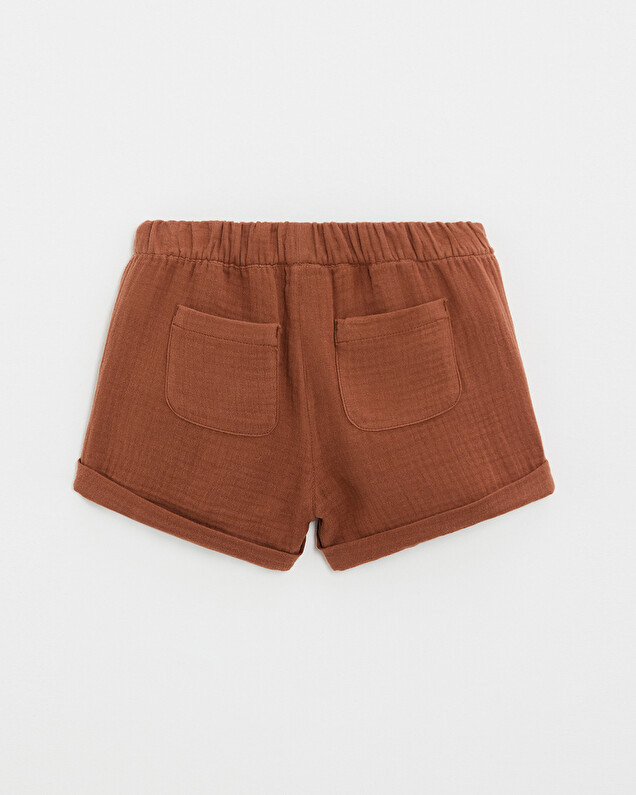 Short enfant en gaze de coton Coloris rouille Natalys