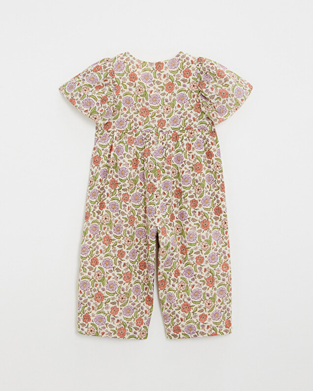 Combinaison enfant imprimée fleurs A rayures lurex Natalys