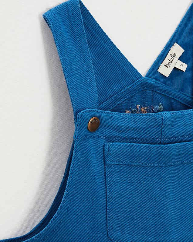 Salopette longue enfant en twill Coloris bleu Natalys