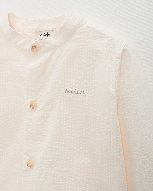 Chemise enfant en seersucker Coloris écru Natalys