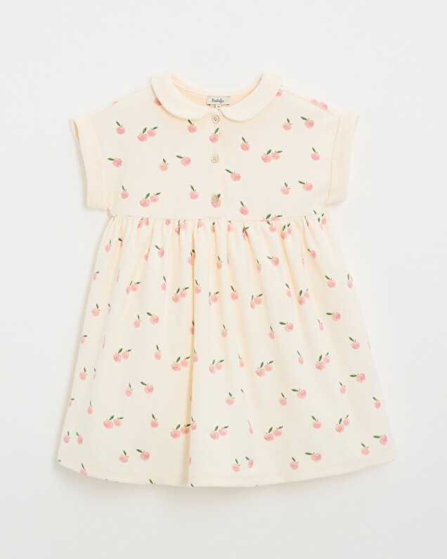 Robe enfant manches courtes en éponge Imprimé pommes Natalys