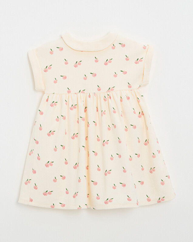 Robe enfant manches courtes en éponge Imprimé pommes Natalys