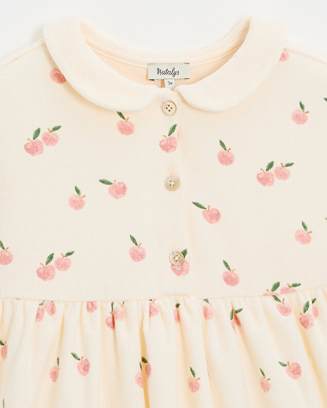 Robe enfant manches courtes en éponge Imprimé pommes Natalys