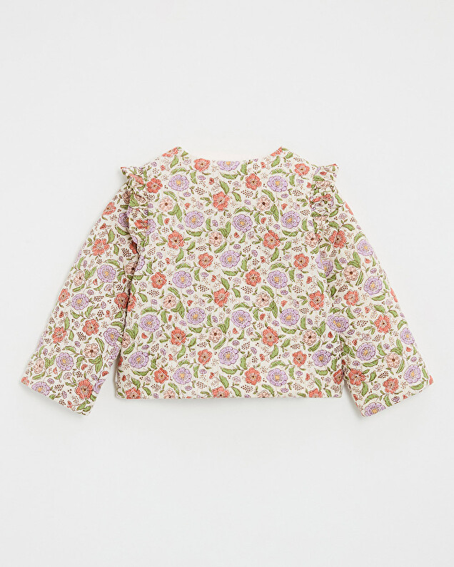 Veste enfant matelassée Imprimé fleurs rayures lurex Natalys