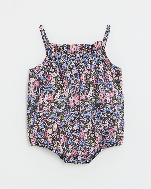Barboteuse en tissu Liberty Imprimé fleurs Natalys