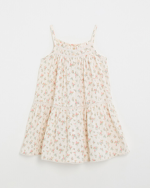 Robes enfant à bretelles Imprimé fleurs Natalys