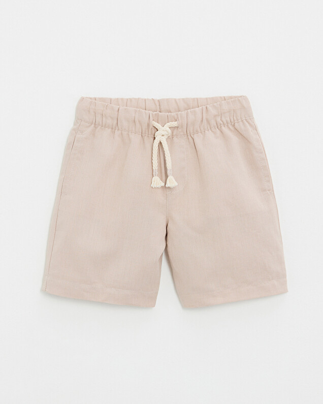 Short en toile de lin/coton Coloris beige Natalys