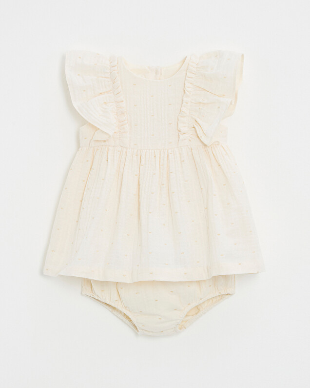 Robe à pois lurex Coloris écru Natalys