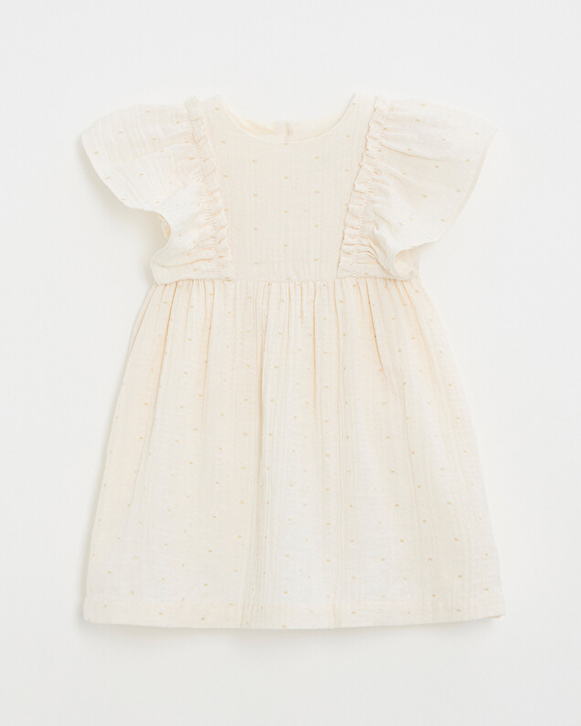 Robe enfant à pois lurex Coloris écru Natalys