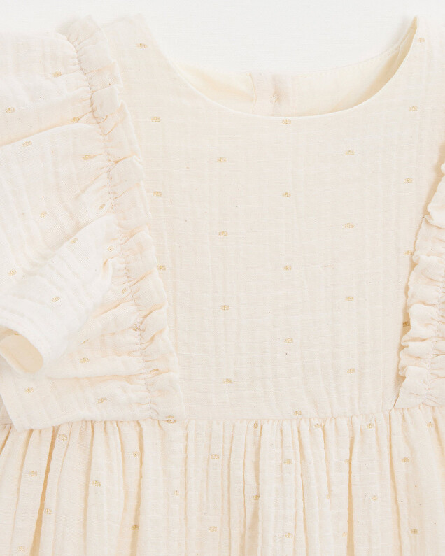 Robe enfant à pois lurex Coloris écru Natalys