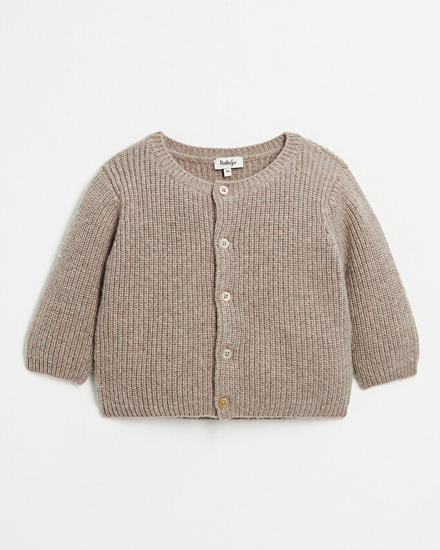 Gilet en laine Mérinos Coloris marron chiné  Natalys