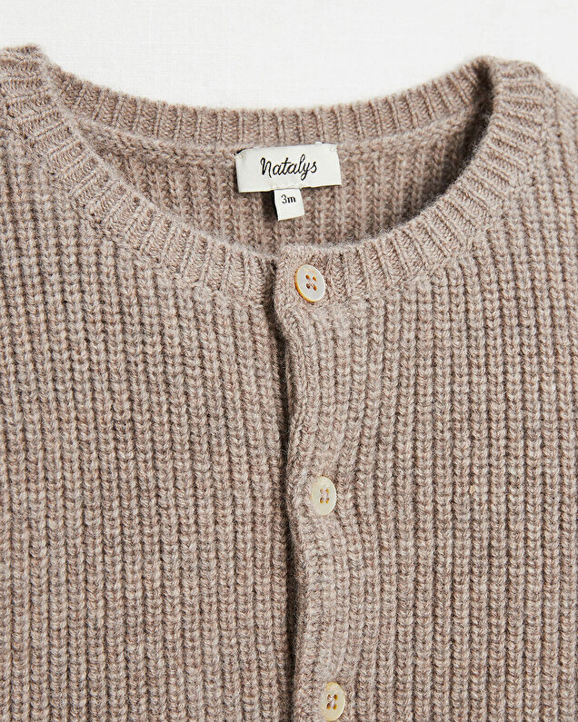 Gilet en laine Mérinos Coloris marron chiné  Natalys