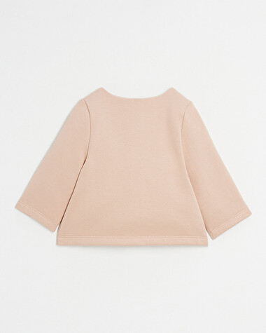 Cardigan en molleton brod&eacute; Bonheur Coloris bois de rose  Natalys