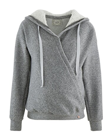 Sweat &agrave; capuche de grossesse Coloris gris  Cache coeur