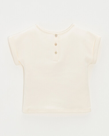 Tee-shirt enfant manches courtes Brod&eacute; coloris craie  Natalys