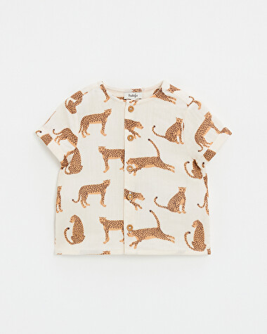 Chemise en gaze de coton Imprim&eacute; l&eacute;opards  Natalys