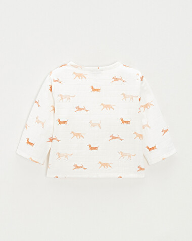 Chemise en gaze de coton Imprim&eacute; chiens  Natalys
