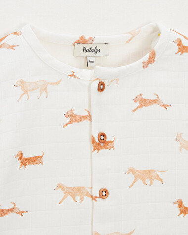 Chemise en gaze de coton Imprim&eacute; chiens  Natalys