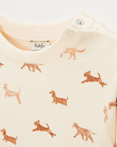 Sweat enfant en &eacute;ponge Imprim&eacute; chiens  Natalys