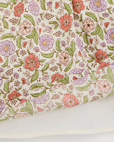Robe enfant imprim&eacute; fleurs A rayures lurex  Natalys