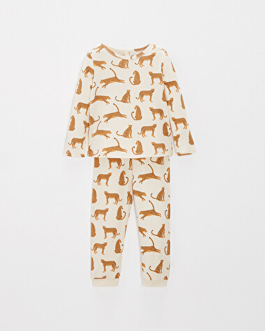 Pyjama 2 pi&egrave;ces enfant l&eacute;ger en coton Imprim&eacute; l&eacute;opards  Natalys