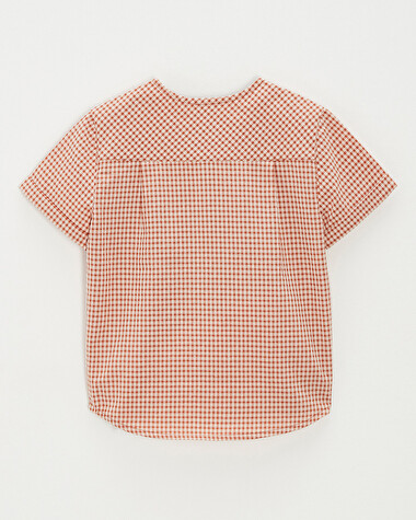 Chemise enfant manches courtes Vichy coloris beige clair  Natalys
