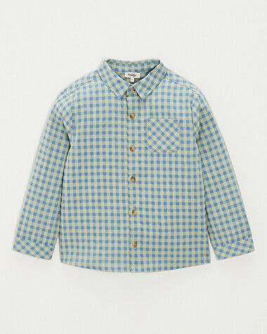 Chemise enfant &agrave; carreaux Coloris bleu  Natalys