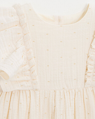 Robe enfant &agrave; pois lurex Coloris &eacute;cru  Natalys