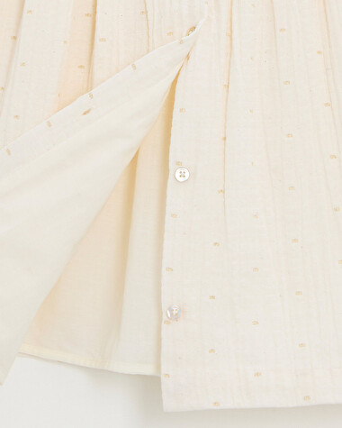 Robe enfant &agrave; pois lurex Coloris &eacute;cru  Natalys