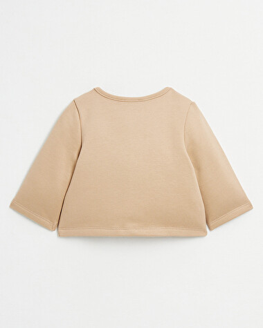 Gilet en molleton brod&eacute; Coloris camel  Natalys