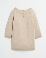 Robe enfant en laine M&eacute;rinos brod&eacute;e Coloris beige chin&eacute;  Natalys