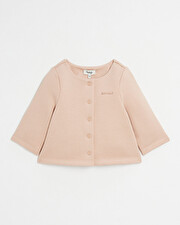 Cardigan en molleton brodé Bonheur Coloris bois de rose Natalys