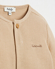 Grenouillère en nid d'abeille brodée Coloris camel Natalys