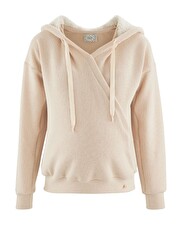 Sweat à capuche de grossesse Coloris avoine Cache coeur