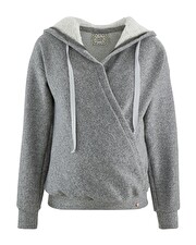 Sweat à capuche de grossesse Coloris gris Cache coeur