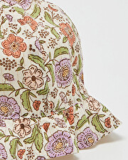 Chapeau imprimé fleurs A rayures lurex Natalys
