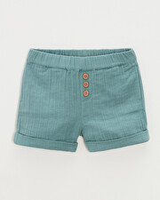 Short enfant en gaze de coton Coloris vert menthe Natalys