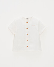 Chemise enfant manches courtes brodée Coloris écru Natalys