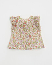 Blouse enfant imprimé fleurs A rayures lurex Natalys