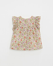 Blouse enfant imprimé fleurs A rayures lurex Natalys