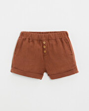 Short enfant en gaze de coton Coloris rouille Natalys