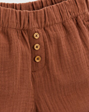 Short enfant en gaze de coton Coloris rouille Natalys