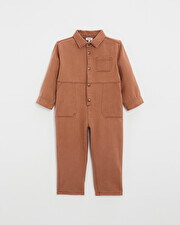 Combinaison longue enfant en twill Coloris rouille  Natalys