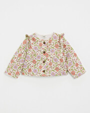 Veste matelass&eacute;e Imprim&eacute; fleurs rayures lurex  Natalys