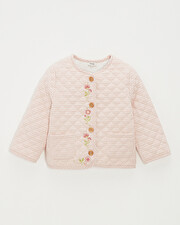 Veste enfant brodée matelassée Vichy coloris craie Natalys