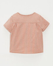 Chemise manches courtes Vichy coloris beige clair Natalys