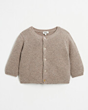 Gilet en laine Mérinos Coloris marron chiné Natalys