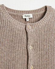 Gilet en laine Mérinos Coloris marron chiné Natalys