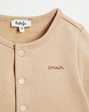Gilet en molleton brodé Coloris camel Natalys